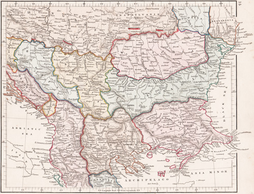 Northern Turkey in Europe with parts of Hungary and Damatia 1841